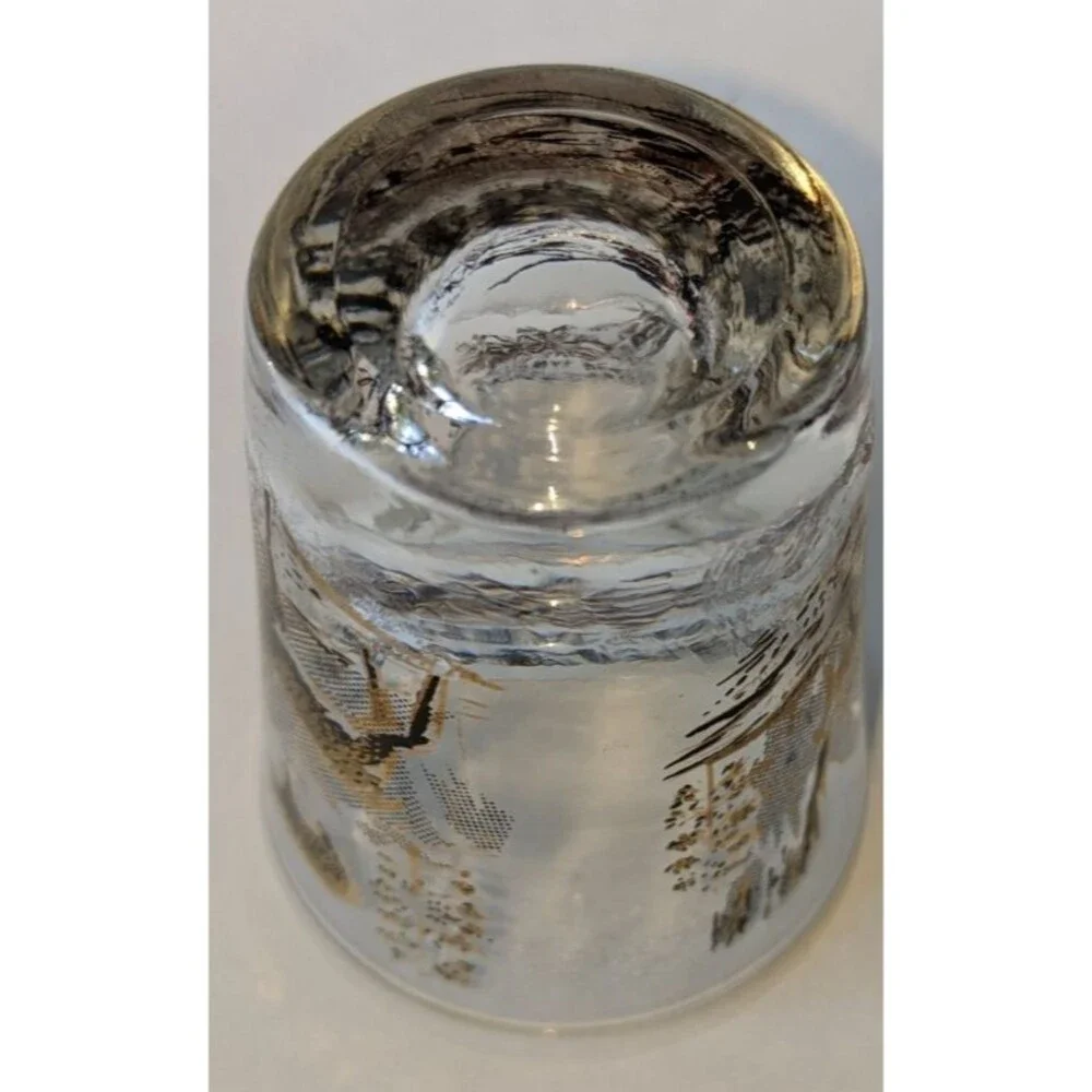 Yosemite National Park California Shot Glass Gold Black Wildlife Scene Souvenir